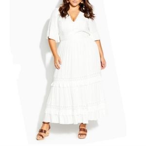 City Chic Endless Lace Maxi Dress Ivory size 20